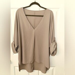 Women's Blush V-Neck Blouse
